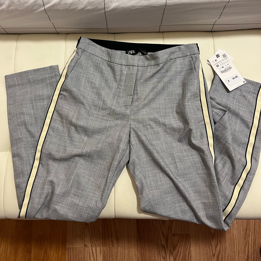 Zara NWT striped side chino pants